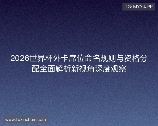2026世界杯外卡席位命名规则与资格分配全面解析新视角深度观察